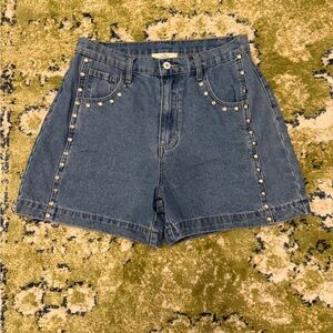 Entro Blue Jean Shorts with Studded Details NWT